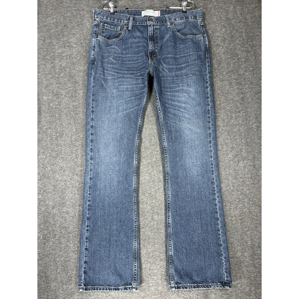 Vintage Y2K Levis 527 Jeans 36X34 Blue Fading Whiskering Slim Bootcut Western #2